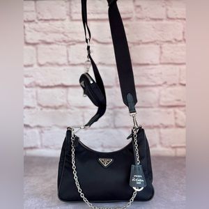 Prada Re Nylon 2005 Black Sling
Crossbody with Pouch